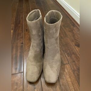 SHEIN Taupe Suede Ankle Booties